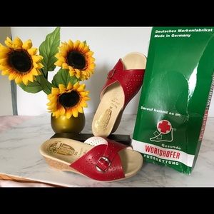 Wörishofer slide sandals, Sz 6. Made in Germany